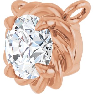 14K Rose Gold 1/4 CT Natural Diamond Claw-Prong Rope Necklace Center