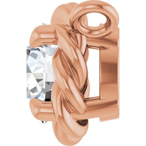 14K Rose Gold 1/4 CT Natural Diamond Claw-Prong Rope Necklace Center