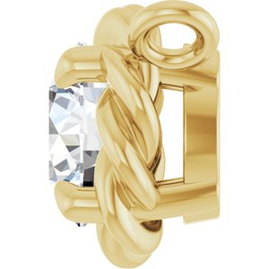 14K Yellow Gold 1/4 CT Natural Diamond Claw-Prong Rope Necklace Center