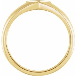 14K Yellow Gold Natural Ruby Heart Signet Ring