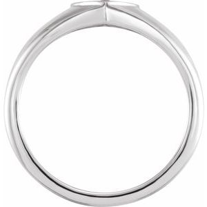 14K White Gold Natural Ruby Heart Signet Ring