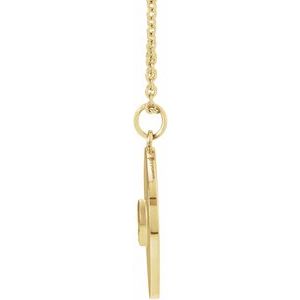 14K Yellow Gold .05 CT Natural Diamond Disc 16-18" Necklace