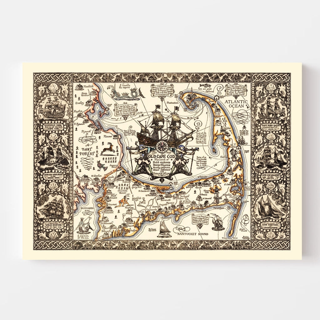 Vintage Map of Cape Cod, 1930