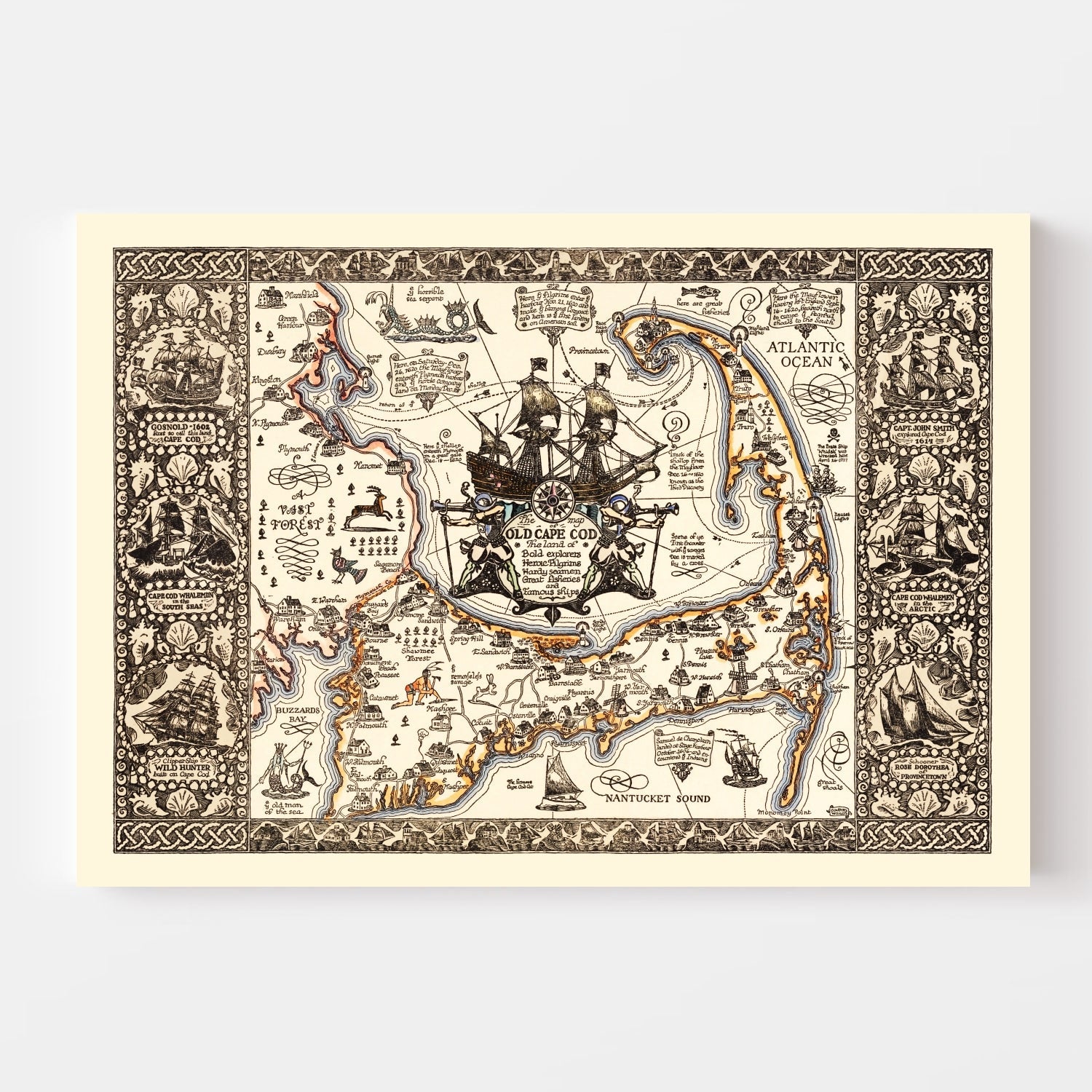 Vintage Map of Cape Cod, 1930
