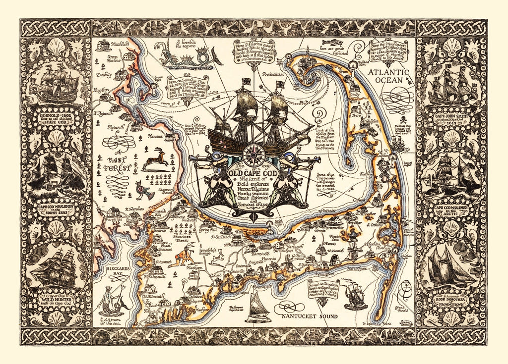 Vintage Map of Cape Cod, 1930
