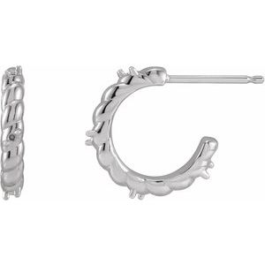 Platinum 1 mm Round Rope Huggie Earring Mounting