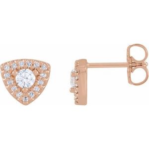 14K Rose Gold 3/8 CTW Natural Diamond Halo-Style Earrings