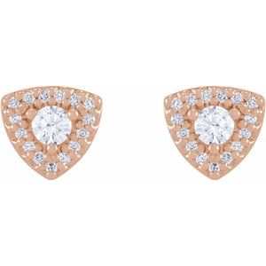 14K Rose Gold 1/2 CTW Natural Diamond Halo-Style Earrings – image 2