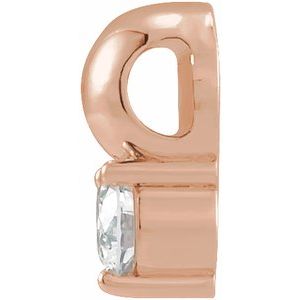14K Rose Gold 1/6 CT Natural Diamond Bead Pendant