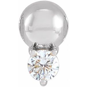 Platinum 1/10 CT Natural Diamond Bead Pendant