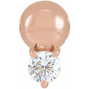 14K Rose Gold .02 CT Natural Diamond Bead Pendant