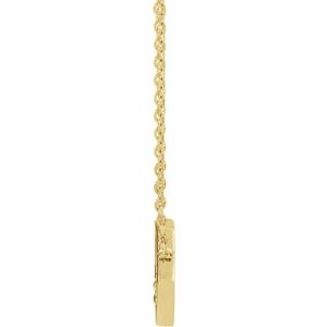 14K Yellow Gold .06 CT Natural Diamond Honeycomb 16" Necklace