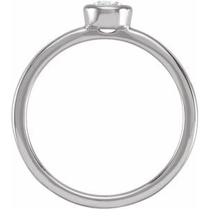 14K White Gold 1CT Lab-Grown Diamond Bezel-Set Ring
