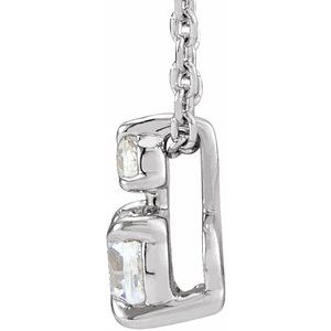 14K White Gold 1/2 CTW Lab-Grown Diamond Claw-Prong 16-18" Necklace