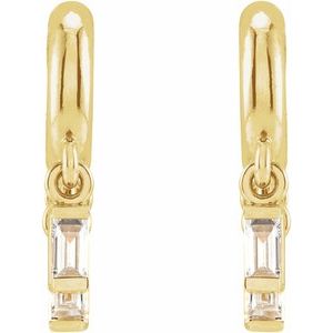 14K Yellow Gold 1/5 CTW Natural Diamond Fringe Hoop Earrings – image 2