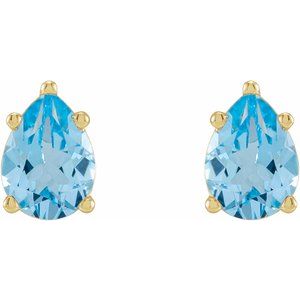 14K Yellow Gold 10x8 mm Pear 5-Prong Earring Mounting – image 3