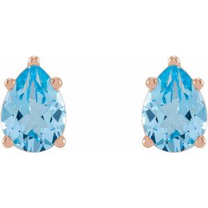 14K Rose Gold 8x6 mm Pear 5-Prong Earring Mounting – image 3