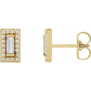 14K Yellow Gold 1/5 CTW Natural Diamond Halo-Style Earrings