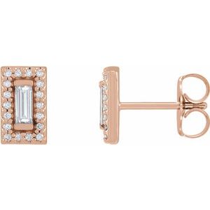 14K Rose Gold 1/5 CTW Natural Diamond Halo-Style Earrings