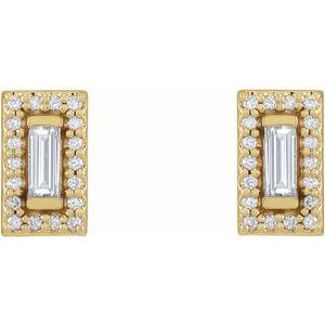 14K Yellow Gold 1/5 CTW Natural Diamond Halo-Style Earrings – image 2