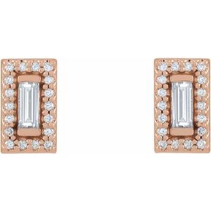 14K Rose Gold 1/5 CTW Natural Diamond Halo-Style Earrings – image 2