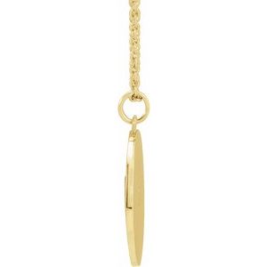 14K Yellow Gold .08 CT Natural Diamond Disc 16-18" Necklace