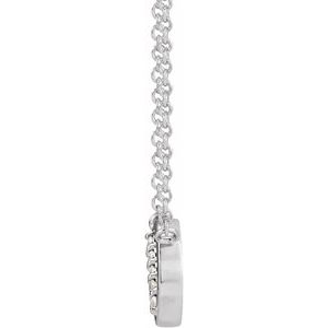 14K White Gold .03 CTW Natural Diamond Circle 18" Necklace
