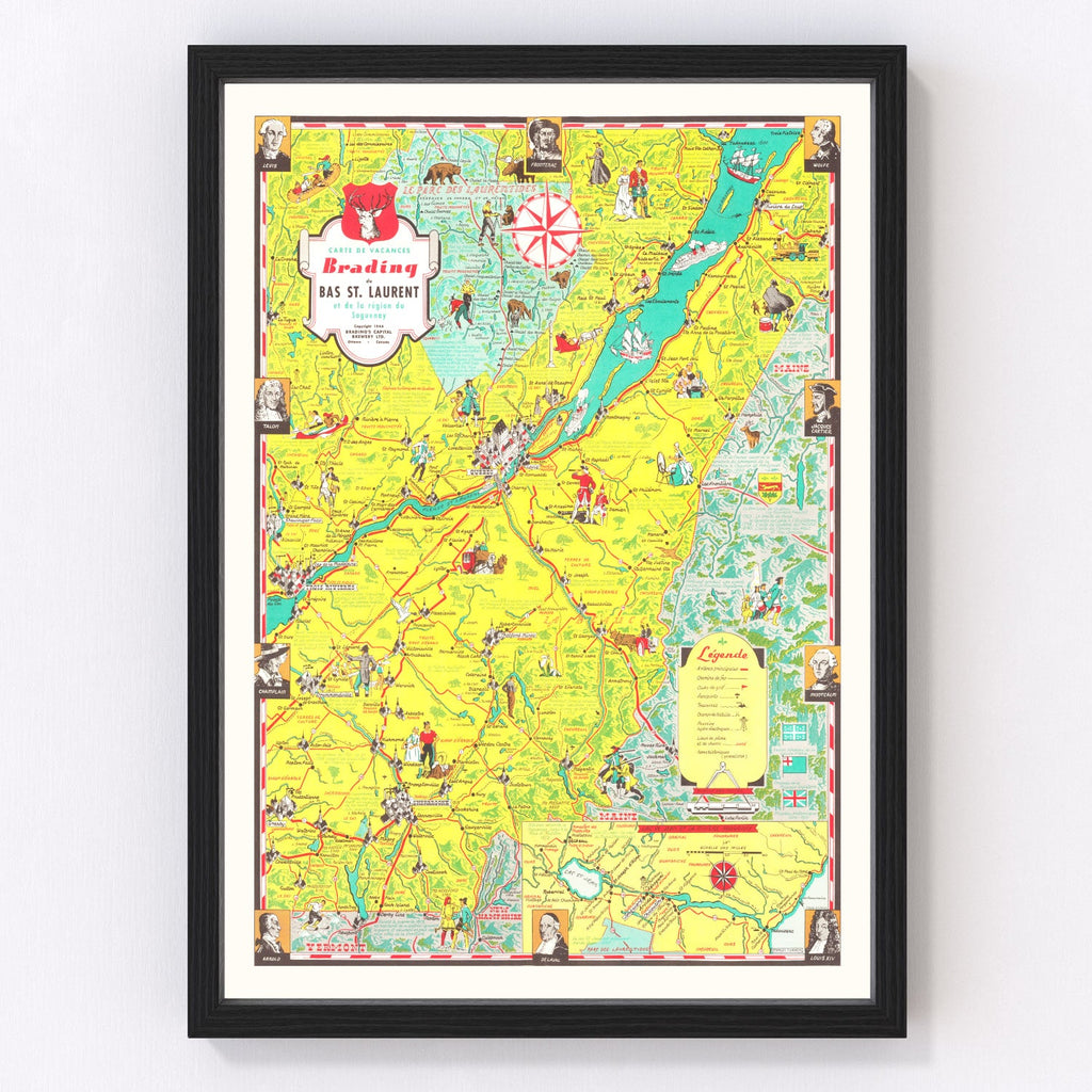Vintage Map of Saguenay, 1948