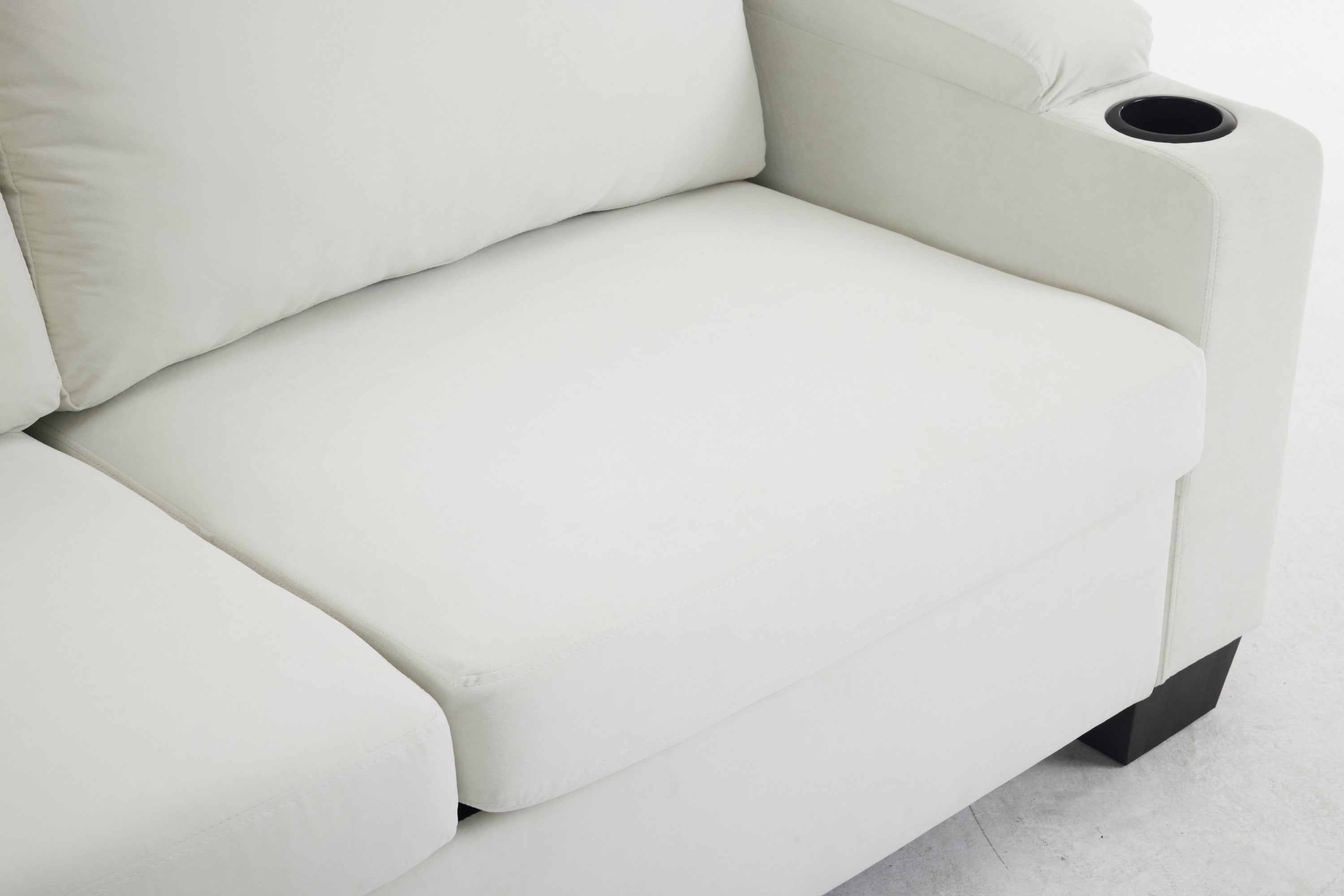 Pull-out sofa bed, chenille material, pull-out queen sofa bed, with USB charging, mobile phone holder, memory sofa, removable and washable cushions, suitable for living room, bedroom, apartment, white