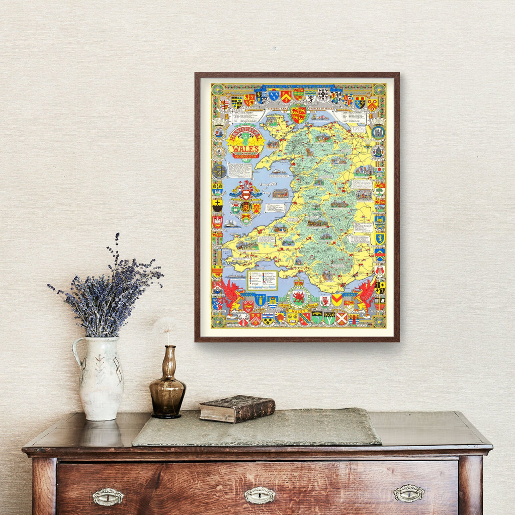 Vintage Map of Wales, 1966