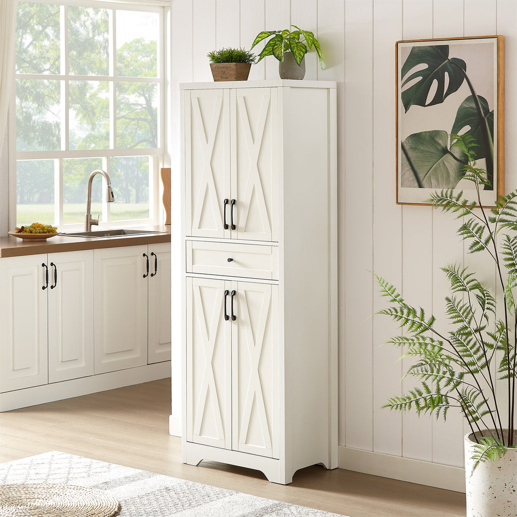 68'high living room sideboard, multi-functional combination TV cabinet sideboard, large capacity storage cabinet, can be used in living room, bedroom,office area, white, 23.7''L x 15.0''W x 68''H.