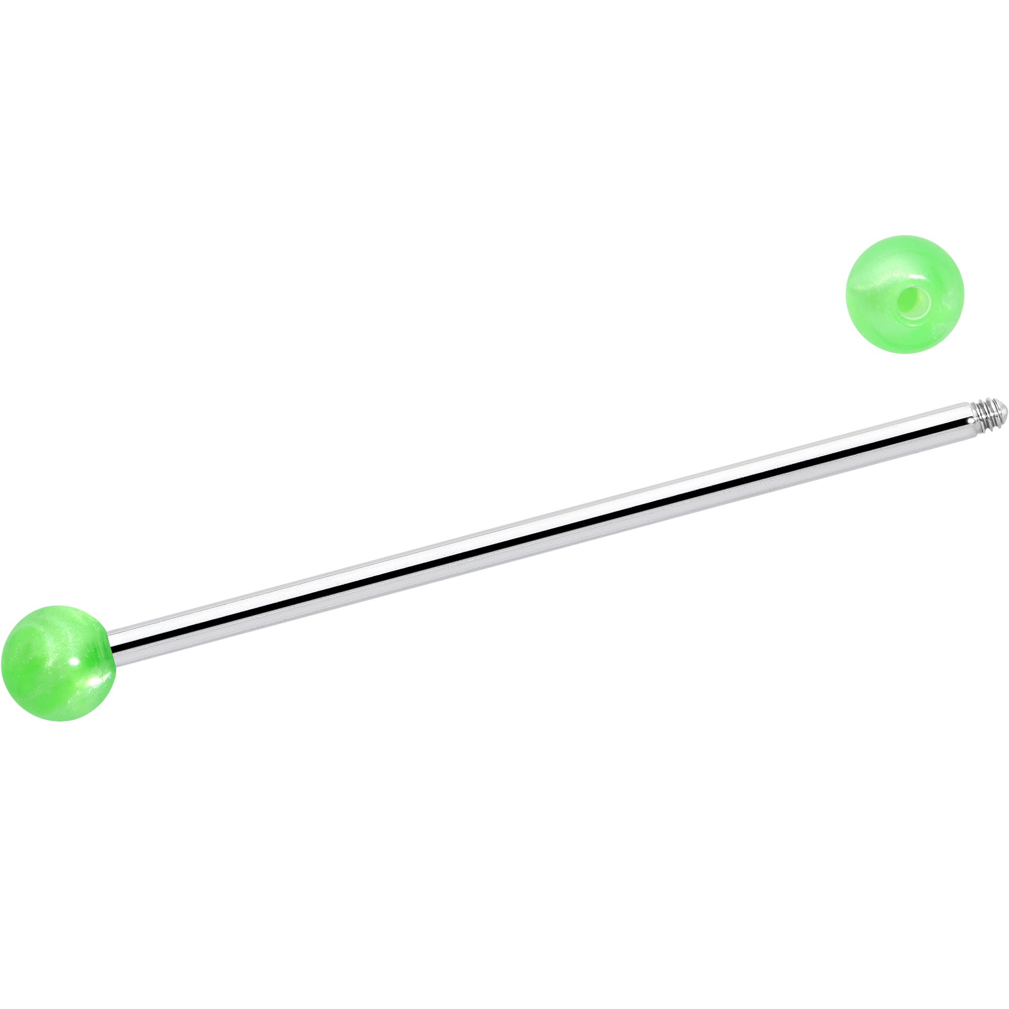 14G Color Acrylic Ball Industrial Barbell 38mm