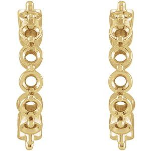 14K Yellow Gold 2.2 mm Round 12.7 mm Hoop Earring Mounting – image 2