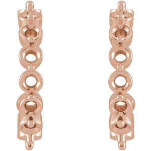 14K Rose Gold 2.2 mm Round 14.5 mm Hoop Earring Mounting – image 2