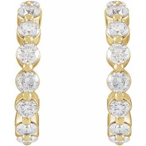 14K Yellow Gold 3/4 CTW Lab Grown Diamond 12.7 mm Huggie Earrings – image 2