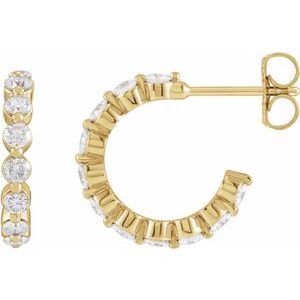 14K Yellow Gold 7/8 CTW Natural Diamond 14.5 mm Hoop Earrings