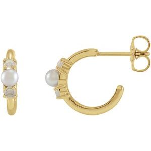 Pearl Huggie Earrings