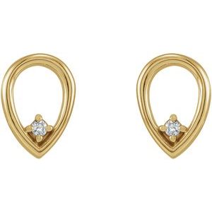 14K Yellow Gold .03 CTW Natural Diamond Geometric Earrings