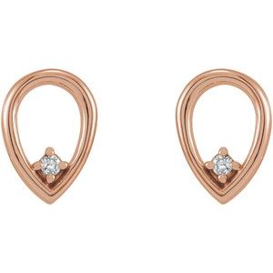 14K Rose Gold .03 CTW Natural Diamond Geometric Earrings – image 2