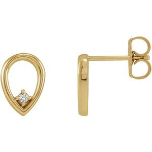 14K Yellow Gold .03 CTW Natural Diamond Geometric Earrings