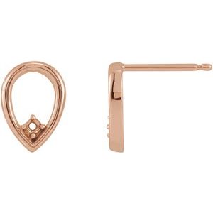 14K Rose Gold 1.5 mm Round Geometric Earring Mounting