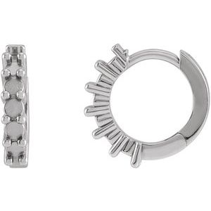 Sterling Silver 2 mm Round Cabochon 12.2 mm Hoop Earring Mounting