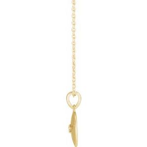 14K Yellow Gold .015 CT Natural Diamond Sand Dollar 16-18" Necklace