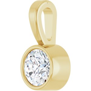 14K Yellow 1/10 CT Natural Diamond Bezel-Set Solitaire Pendant