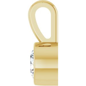 14K Yellow 1/10 CT Natural Diamond Bezel-Set Solitaire Pendant