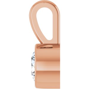 14K Rose 1/10 CT Natural Diamond Bezel-Set Solitaire Pendant