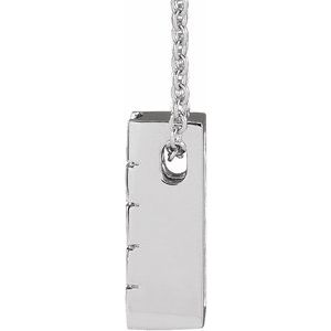 Platinum Natural Sky Blue Topaz Channel-Set Bar 16-18" Necklace