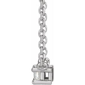 Sterling Silver .07 CT Natural Diamond Solitaire 16" Necklace