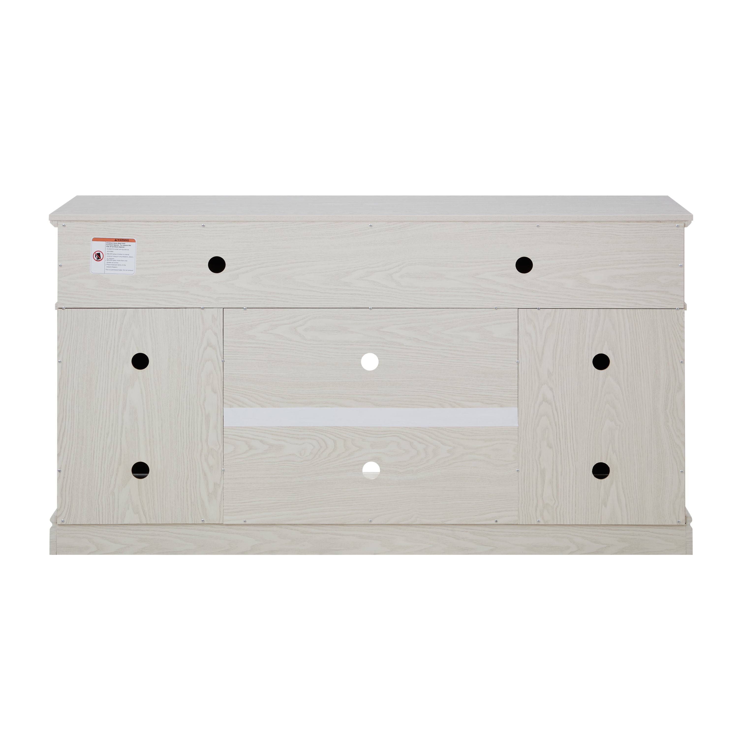Embossed Pattern TV Stand, TV and Media Console with Open and Closed Storage Space and sliding door for Living Room & Bedroom,White, 58.27'W*15.35'W*31.7H