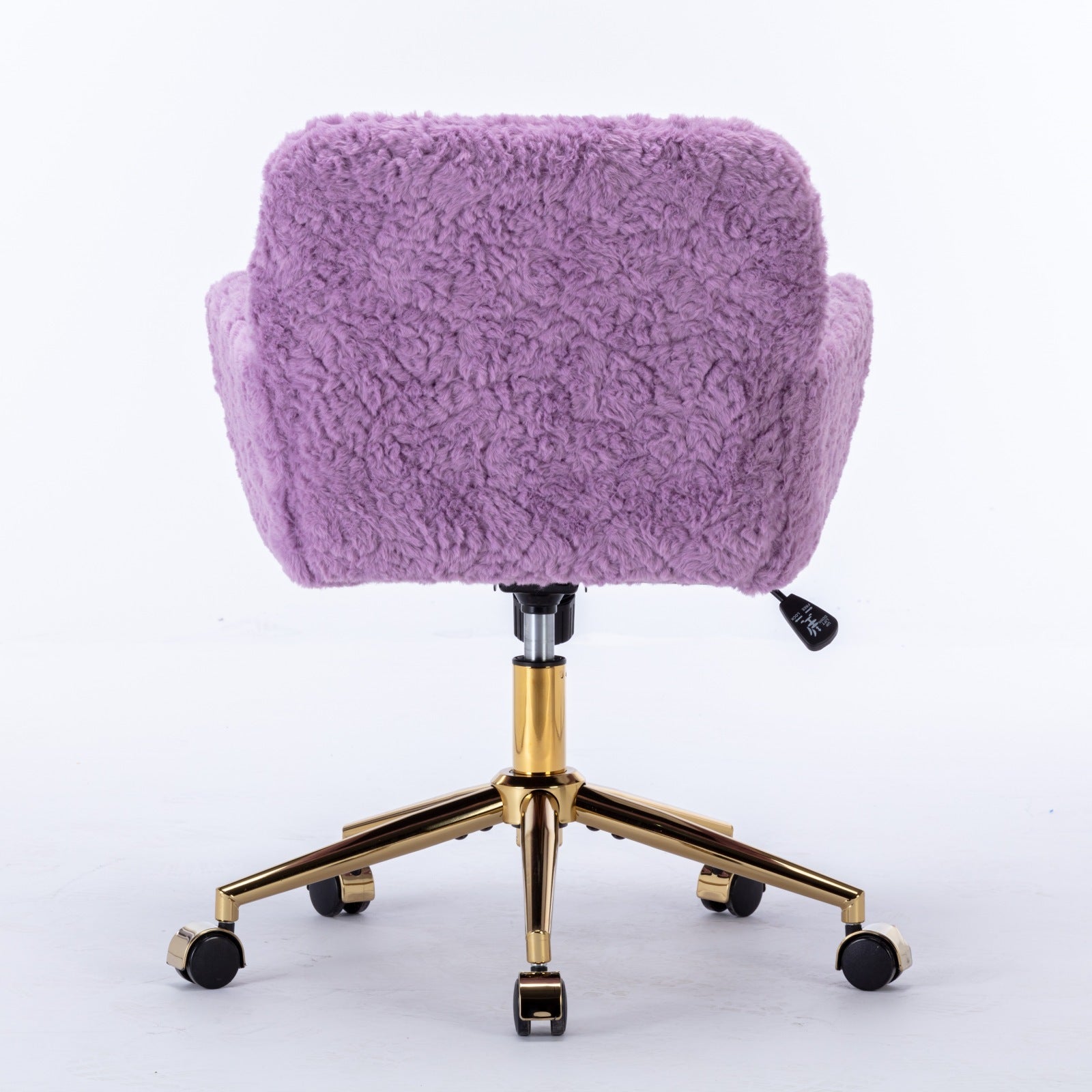 A&A Furniture Home Office Chair Violet Velvet with Golden Metal Base Adjustable Swivel